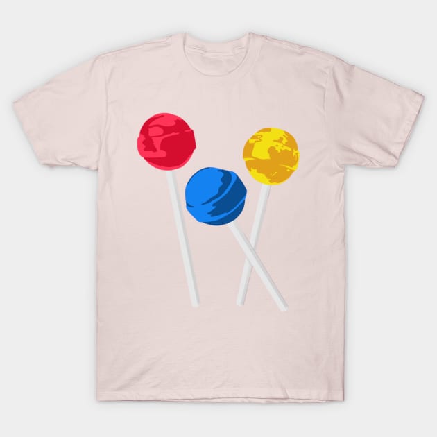 Trio Of Lollipops T-Shirt by RedCoco-Studios